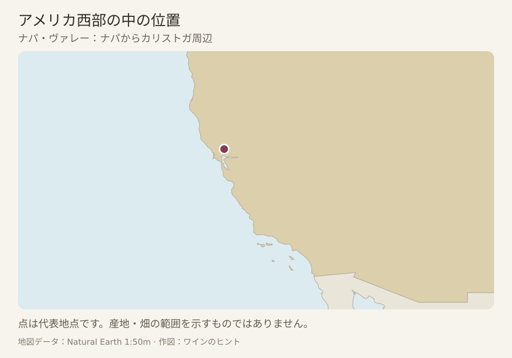 産地の代表的な位置を点で示した地図