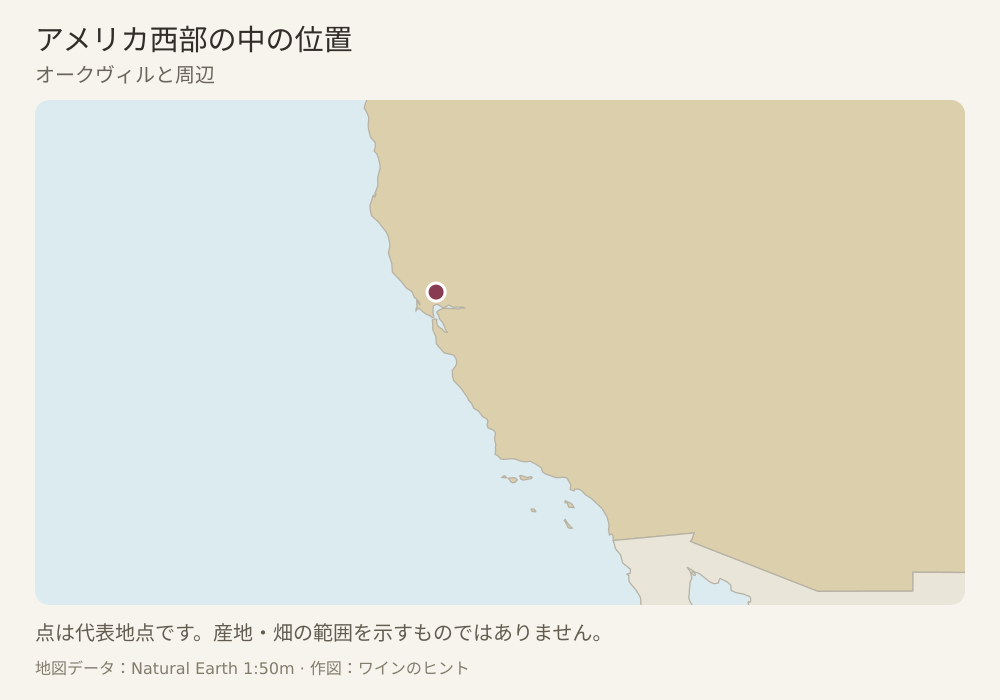 オークヴィルの位置を示す地図